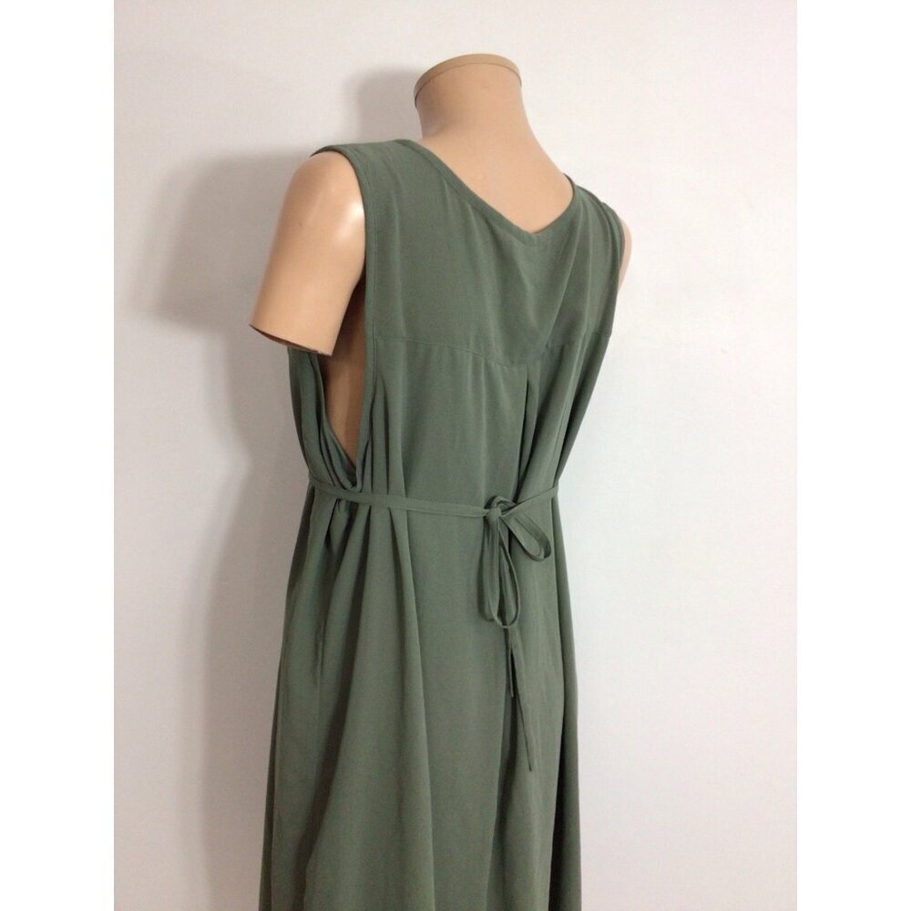 Thyme Green Embroidered Dress Babydoll Empire Waist Womens XL - Picture 6 of 10